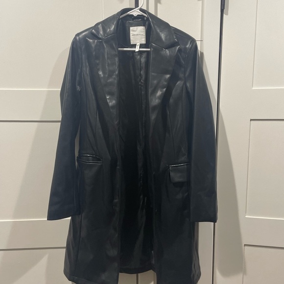 Avec Les Filles Black Faux Leather Blazer Coat - Picture 2 of 5